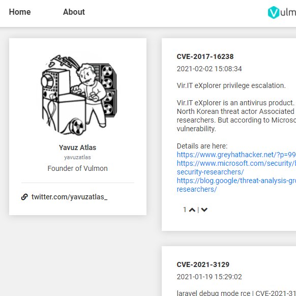 yavuzatlas_'s tweet photo. Happy to announce a new tool, Vulmon Research🎉

Vulmon Research is a platform dedicated to sharing and discussing anything about vulnerabilities.

You can share zero-days, exploits, your vulnerability analysis, any piece of information, or their links.

👉https://t.co/GJ8UMaV8W7 https://t.co/iZFt8XVjtH