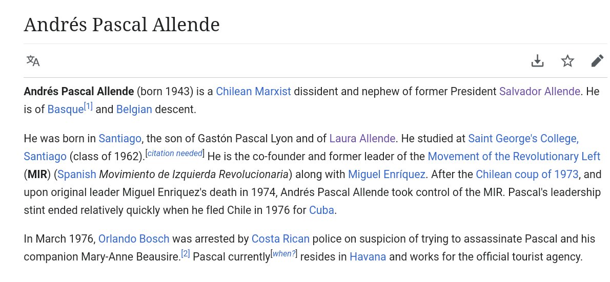 The man who Pedro Pascal's family helped Andres Pascal Allende was not only a cousin of Pedro's mother he was a co-founder of the Communist terrorist group MRI and a nephew of Chile's president Salvador Allende.
