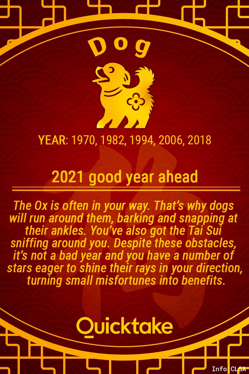  Despite obstacles, it's a good year ahead for those born in the year of the Dog.Small misfortunes can turn into benefits this  #YearOfTheOx  ,  @CLSAInsights says