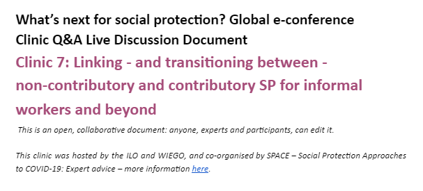 BONUS ..we discussed this in two 'clinics' at the  @SP_Gateway conference as well, this is a summary output answering your COVID-related questions  https://docs.google.com/document/d/1R0o5JNTb20Ba6EZvQ9sOb5e_6W-d7XBIFhwSFfCwqe4/edit#! (6/6)  @FCDOInclusive  @giz_gmbh
