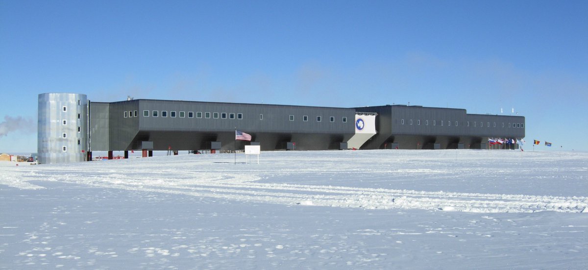 9. Amundsen–Scott South Pole Station.This research base was named after the two South Pole pioneers Roald Amundsen and Robert Falcon Scott and is located at an altitude of 2,835 m on the inland ice of Antarctica, a few hundred meters from the geographic South Pole