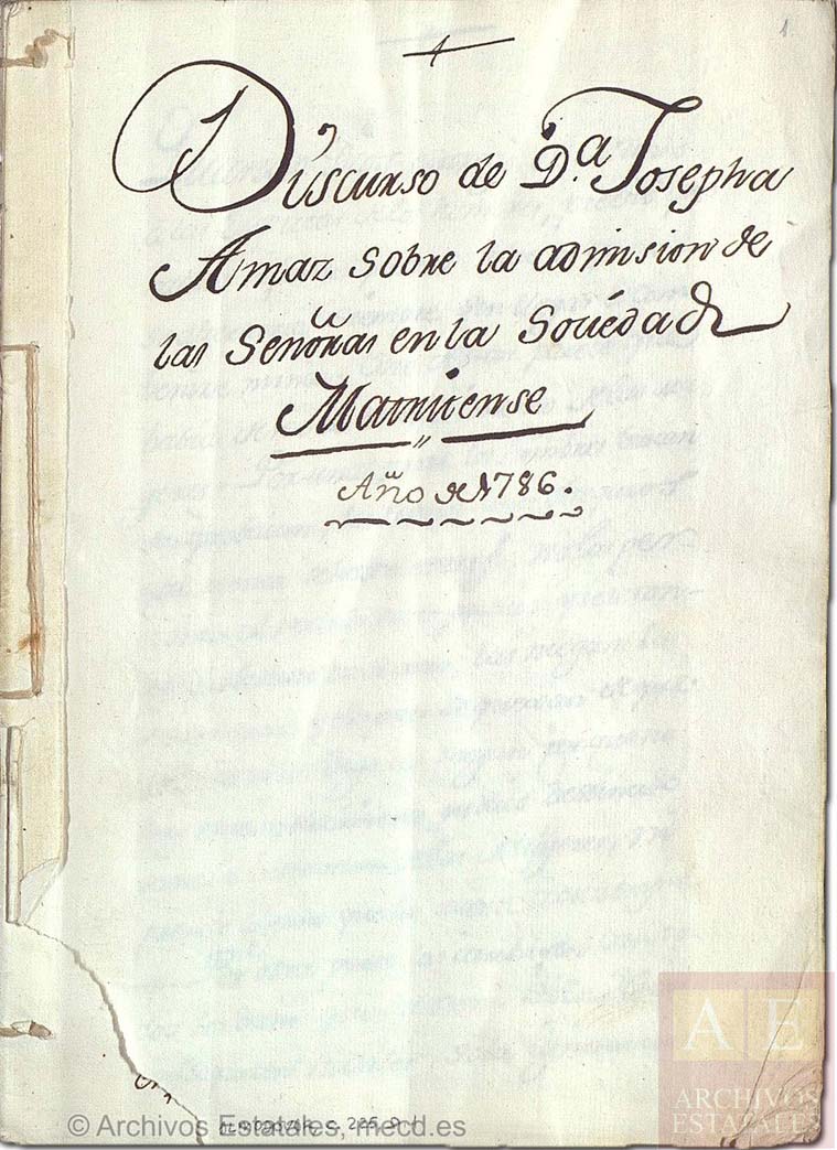 ArchivosEst's tweet image. Con motivo del #DiaMujeryNiñaenCiencia ♀️🔬desde #ArchivoNobleza os mostramos este interesante discurso escrito en 1786 por la ilustrada Josefa Amar (bit.ly/2LDjz38) en el que defiende la admisión de mujeres en la Real Sociedad Matritense de Amigos del País