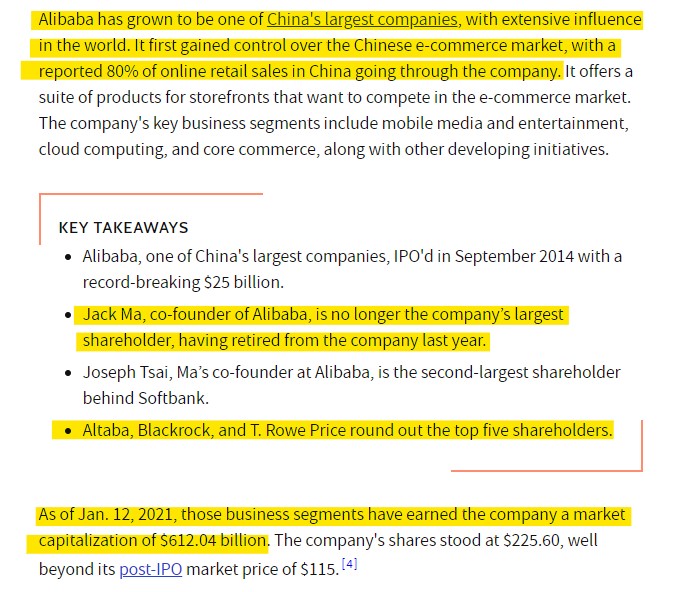 Is there a China connection via trade deals? Yes I believe so with AliBaba deal after the ouster/retirement of Jack Ma. (it is not difficult to see the pattern) Also note the ban of  #Trump by all Big Tech and the deplatforming of Parler from Amazon Web Services. 5/N  @vijaygajera