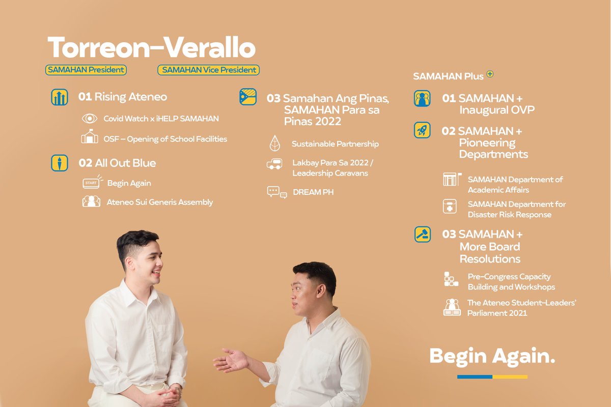 beginagain_vote's tweet photo. Let’s be clear: The Torreon-Verallo Administration will do everything in its power to give a clear direction — instituting reforms grounded in purpose, adaptive to the changing times.
Ateneans, we bring you a SAMAHAN that begins with us and leads with YOU. 🤍 — #BeginAgain2021 https://t.co/8tJ4ZtvZhQ