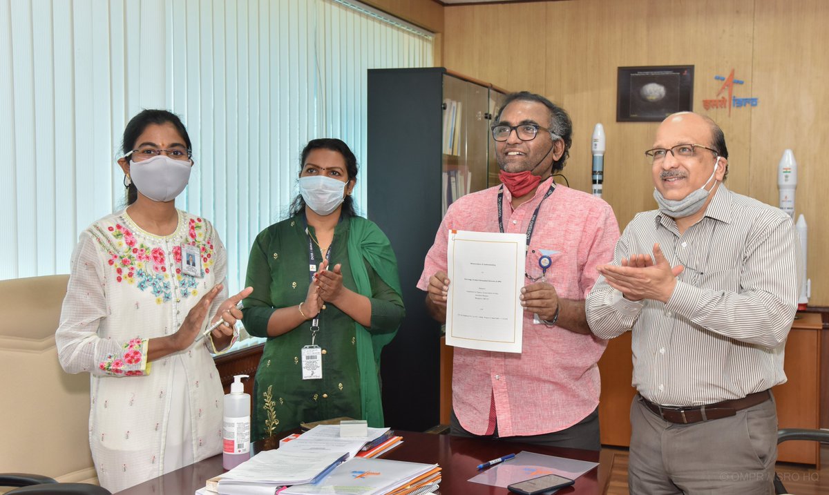 isro's tweet photo. Department of Space (DOS) has entered into an MoU with M/s CE Info Systems Pvt Ltd today. This will enable DOS and CE Info Systems to jointly identify and build geospatial solutions.

More details: https://t.co/GVJBwgPBy8

@MapmyIndia #ISRO https://t.co/NClryE9pHh