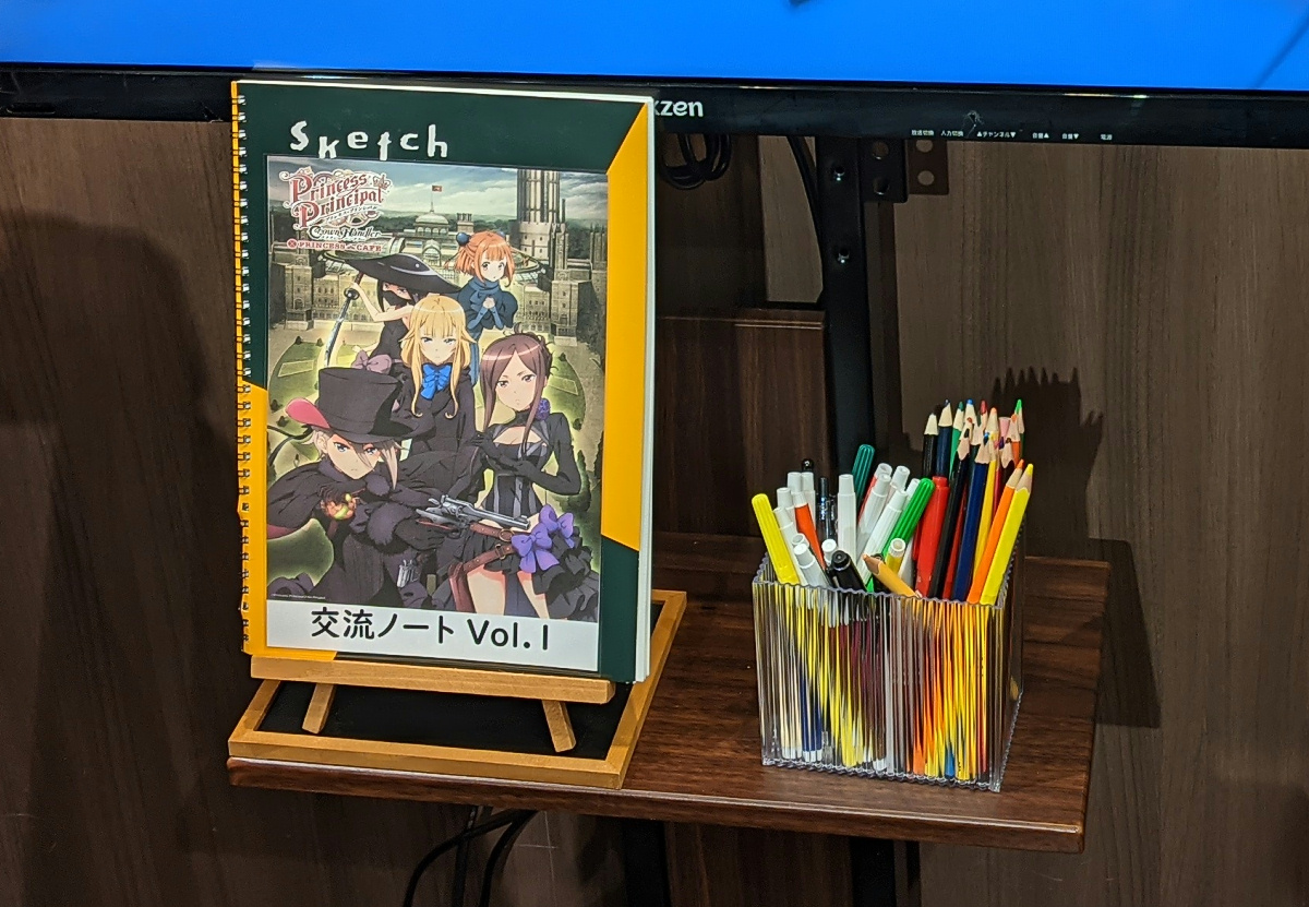 Ck デジモノに埋もれる日々 على تويتر そうそう 新宿マルイアネックス6f プリンセスカフェ プリンセス プリンシパル Crown Handler コラボカフェ には 交流ノート が置いてありましたね これが各国のスパイが暗躍する伝達網なのね Pripri