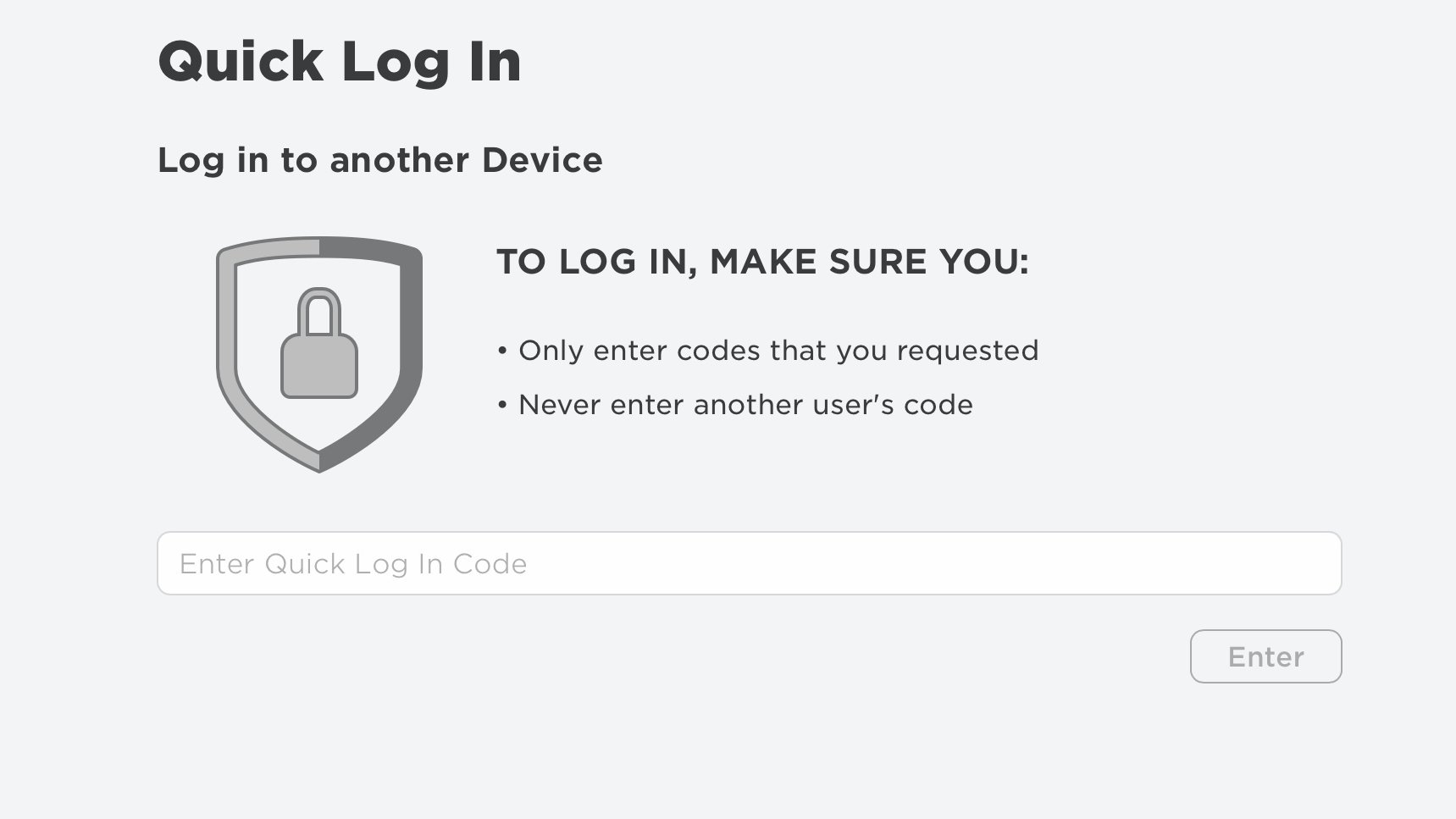 quick log in roblox