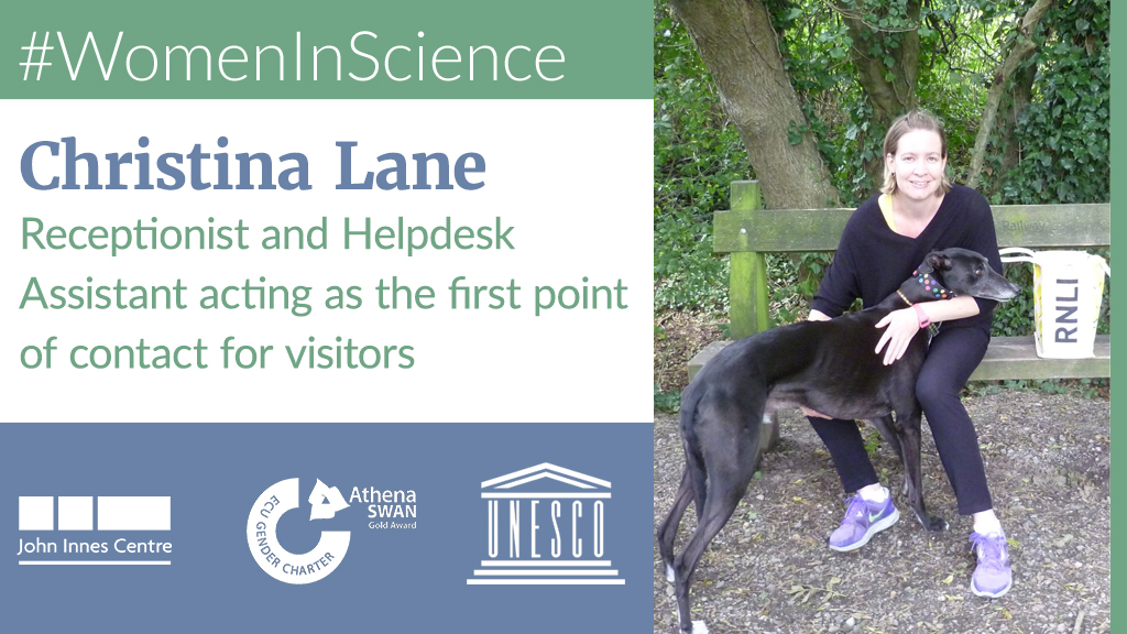 Christina Lane - Receptionist and Helpdesk Assistant acting as the first point of contact for visitors https://www.jic.ac.uk/about-us/&nbsp;  #WomenInScienceDay