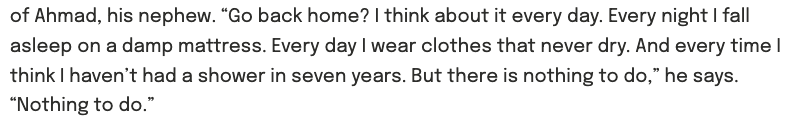 Many of you will be living through winter at the moment; you will have thought how nice it is to be warm, or to have a warm home to return to. Many of you will have been struck, as I was, by the quote by one Syrian refugee 2/