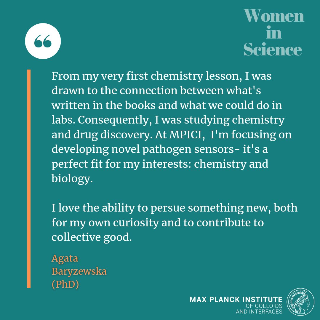Max Planck Institute of Colloids and Interfaces (@mpicipotsdam) on Twitter photo More women in science, please! We celebrate #WomenInScienceDay and spotlight our female researchers by sharing their stories with you. Agata Baryzewska, chemist and PhD <a href="/MpiciPotsdam/">Max Planck Institute of Colloids and Interfaces</a> talks about her role model. #WomenInScience #WomenInScienceDay2021 More women in science, please! We celebrate #WomenInScienceDay and spotlight our female researchers by sharing their stories with you. Agata Baryzewska, chemist and PhD <a href="/MpiciPotsdam/">Max Planck Institute of Colloids and Interfaces</a> talks about her role model. #WomenInScience #WomenInScienceDay2021