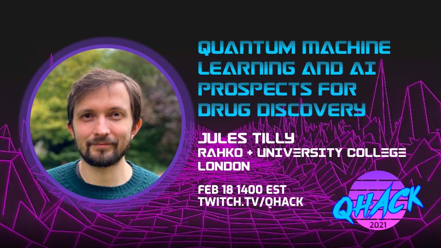 twitch.tv/qhack Thu 18 Feb, 2pm EST join Rahko's Jules Tilly and a serious lineup of #QML movers and shakers. #quantummachinelearning #drugdiscovery #QuantumComputing