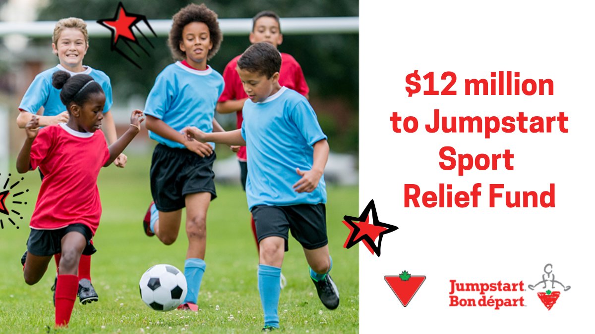 CTJumpstart's tweet image. Thanks to a new $12 million commitment from Canadian Tire Corporation to Jumpstart’s Sport Relief Fund, we’ll be helping to build back sport and play.

To learn more, including how to apply, click the link jmpst.ca/SportReliefFund.

#SportReliefFund #SportMatters