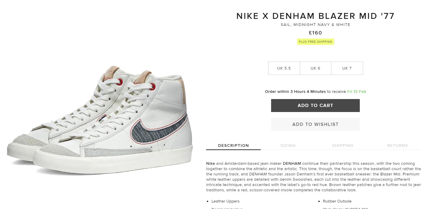 nike x denham blazer