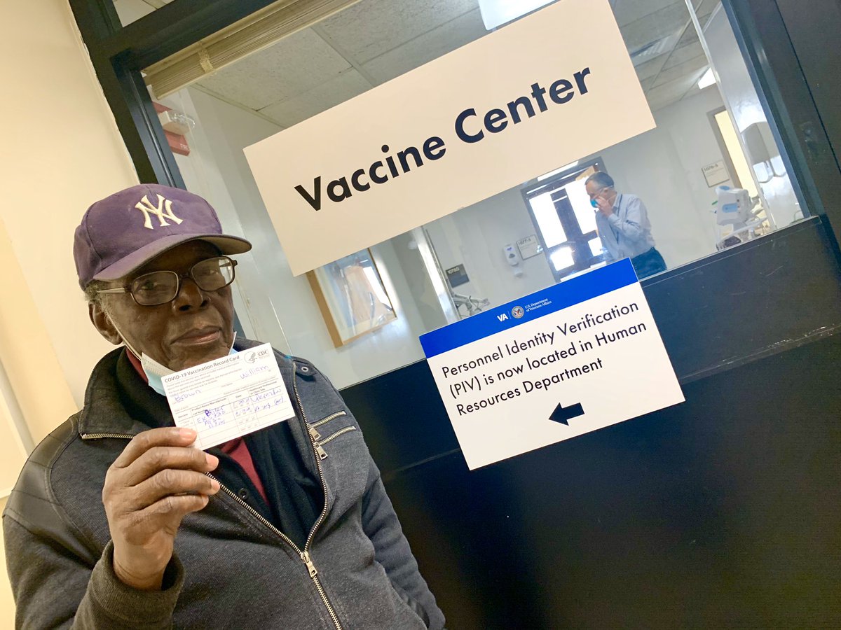 CineMava's tweet photo. I met up with my father at Manhattan’s V.A. hospital for him to get his second Pfizer COVID-19 vaccine. After a 90-minute wait, my Dad was in and outta there...like a “shot.” 😏 😉
I hope I can take it as well as he did! #BoomerGoals #PfizerVaccine #WearAMask https://t.co/MGggrNGTQO