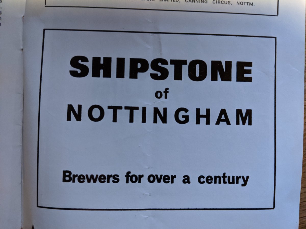 Nottingham craft beer circa 1973 - adverts from an old @Official_NCFC programme. #throwbackthursday 🍻 #HomeBrewery #Shipstones #Shippos