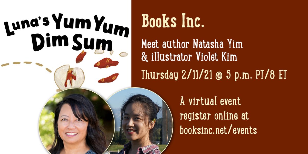 charlesbridge's tweet image. When a whoosh-splat leaves three siblings with five pork buns, how can they share fairly? Find out TODAY AT 5 PT/8 ET with LUNA&apos;S YUM YUM DIM SUM author @natashayim and illustrator Violet Kim! Storytime courtesy of @BooksIncEvents #kidlit #STEM #StorytellingMath.