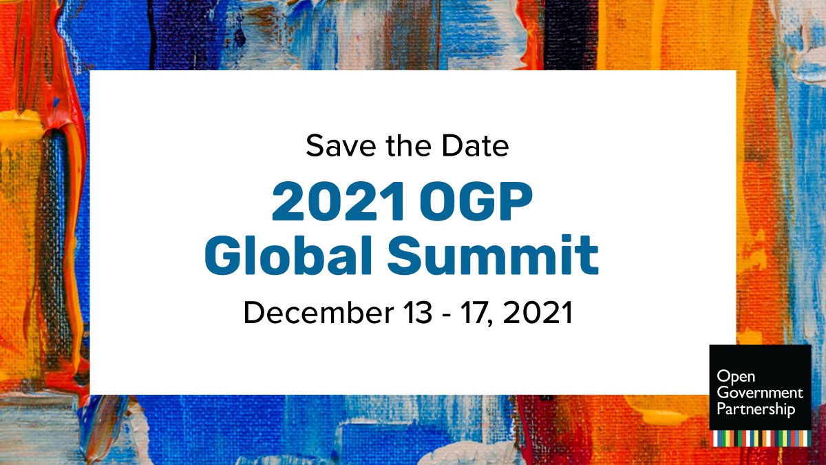 📣  Save the date: The Republic of Korea will host the 2021 OGP Global Summit in Seoul &amp; virtually from December 13-17! 

The summit will mark OGP’s 10th anniversary &amp; galvanize the community to build a stronger global movement for #OpenGov and democracy.
bit.ly/3p4Cwta