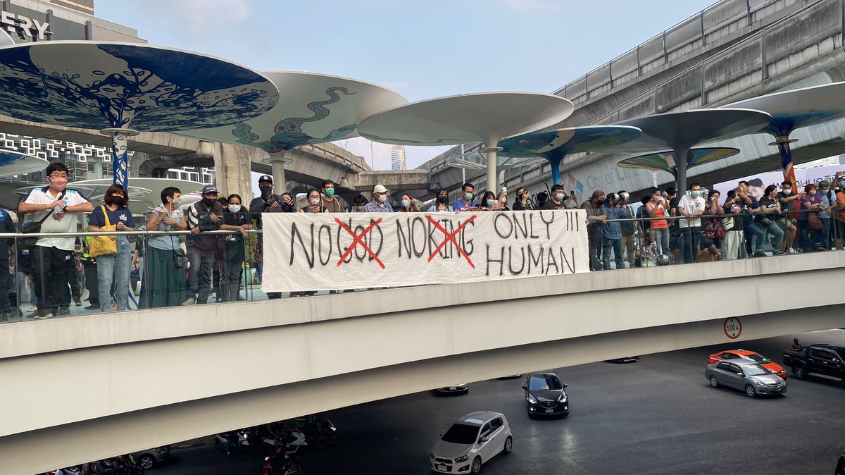 I thought it was going to be a good day until the police decided to steal some of signs from the protestors. Here is some of it.  #ม็อบ10กุมภา  #ม็อบ11กุมภา