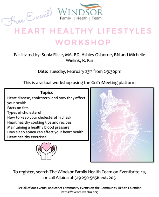 TeamCentre's tweet photo. We have 2 virtual events coming up! Heart Healthy Lifestyles is a one-time workshop facilitated by our Dietitian, Heart Health Nurse, and Kinesiologist. Eat4Life Mod. 2 is a 7-week weight management program, facilitated by our Dietitian. Check out the flyers! https://t.co/RMWEe4jnf0