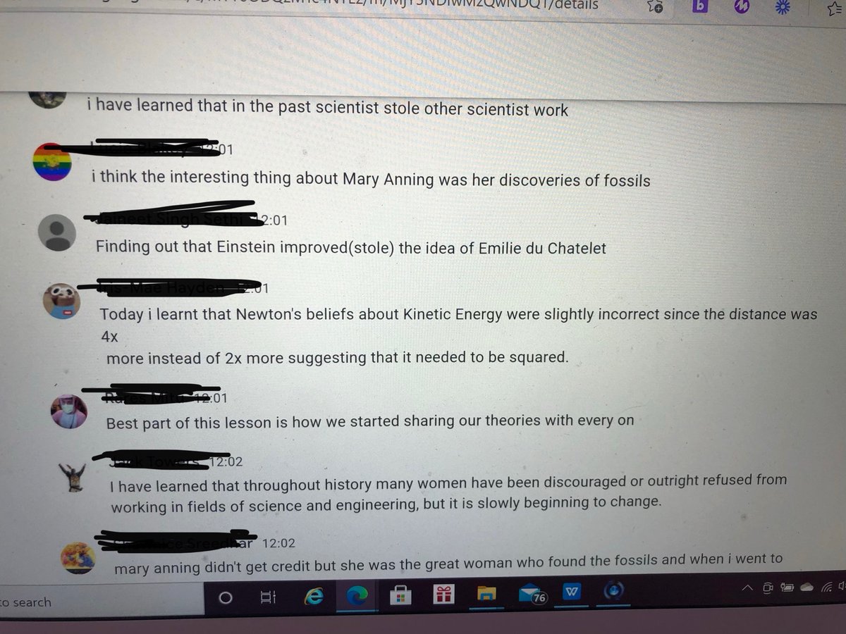 NorhamScience's tweet image. Happy international women in science day! To celebrate we’ve shared with our pupils stories of our favourite scientists. I’m so proud of the discussions our pupils have had after learning about Mary Anning and Emilie Du Chatelet! #WomenInScience @norhamhigh