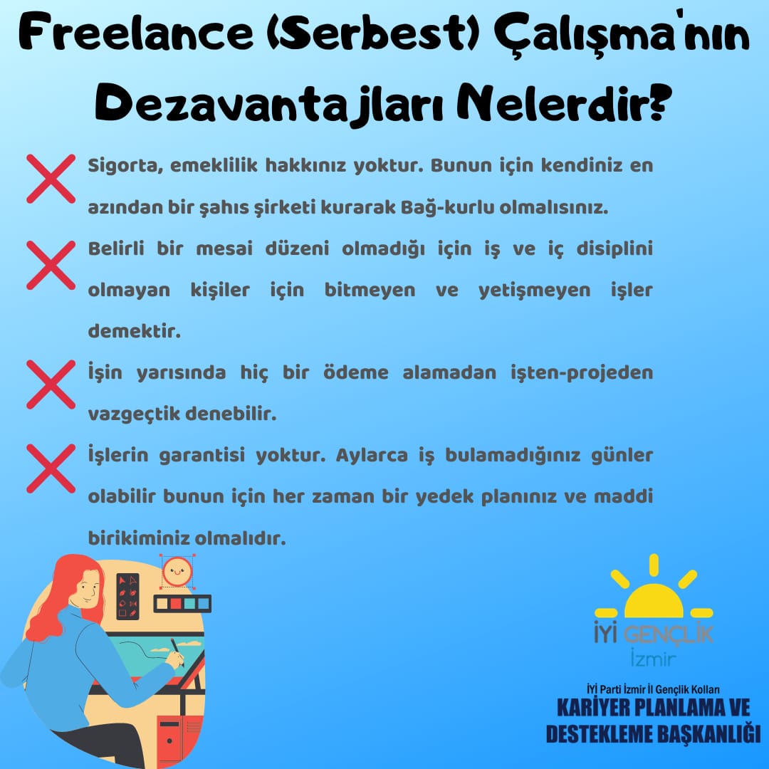 Iyi Genclik Izmir On Twitter Iyi Parti Izmir Il Genclik Kollari Kariyer Planlama Ve Destekleme Baskanimiz Ladin Kurt Tarafindan Hazirlanmis Olan Freelance Serbest Calisma Konulu Calismayi Sizlerle Paylasmak Istedik Https T Co Cihh5aqkga