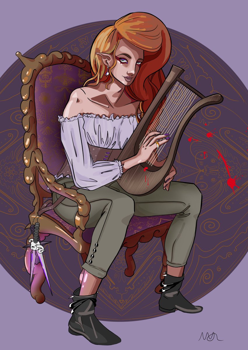 lnadream's tweet image. my very talented friend michael drew my dnd character, Ayla, for me and she is cooler than i ever could have pictured her

find him on here @halloumiis for more cool stuffs ✨