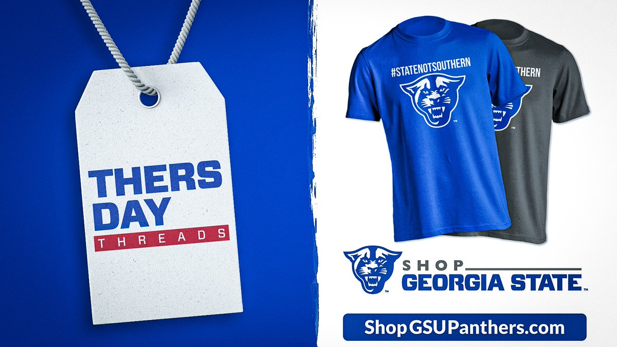 GSULicensing's tweet photo. This week's edition of #THERSdayThreads seems appropriate. Get yours today, exclusively at https://t.co/qdBgQtLI1A
#StateNotSouthern https://t.co/VqSR6Emg6w