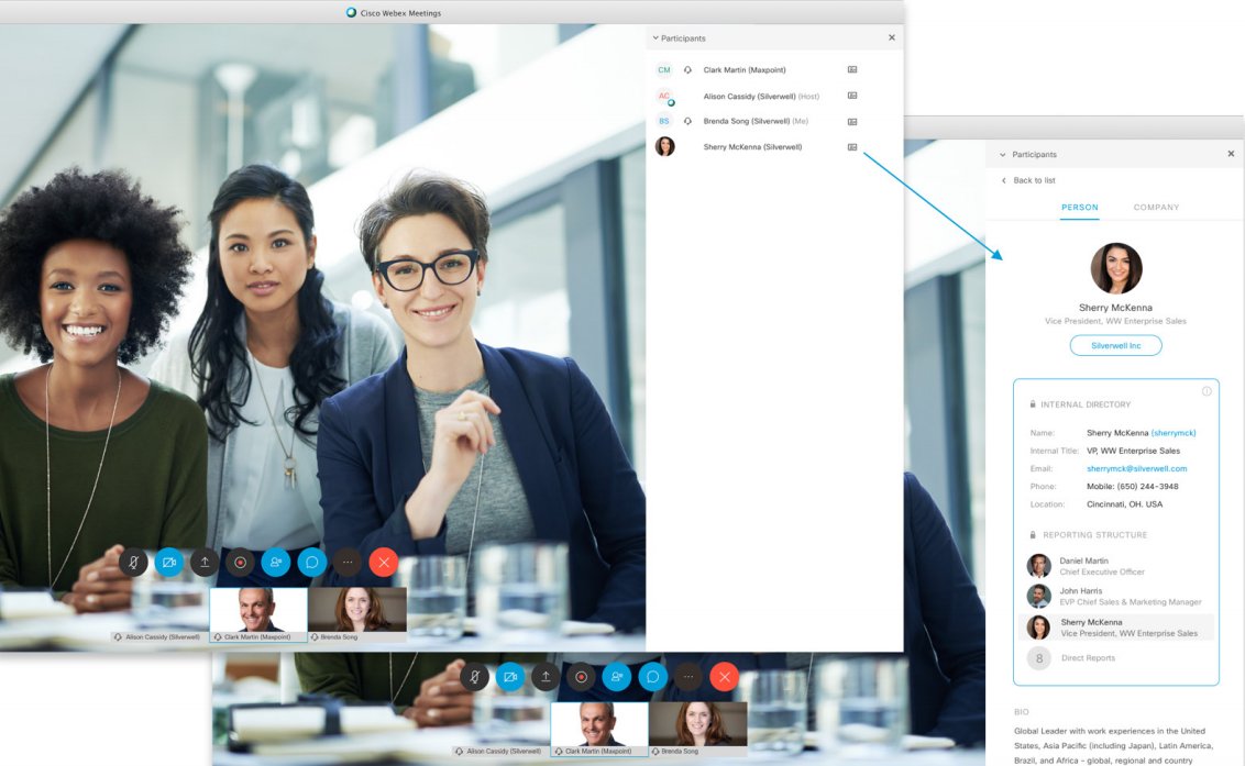 VeracityNet's tweet photo. 🤔 Did you know: In @Webex meetings you can get to know participants better via their People Insights Profile. You can learn info such as their title, location, reporting structure, etc.

You can find this via the icon next to the names of people on the participants list. #Cisco https://t.co/1VlCwcb9nC