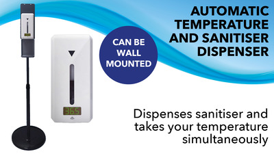 ProSourceBirm's tweet image. We also have our brand new automatic temperature and sanitiser dispensers gives you precise temperature readings, has a 1000ml capacity and an alarm function for anyone with a high temperature! Keep your workforce safe. #Germs #StaySafe