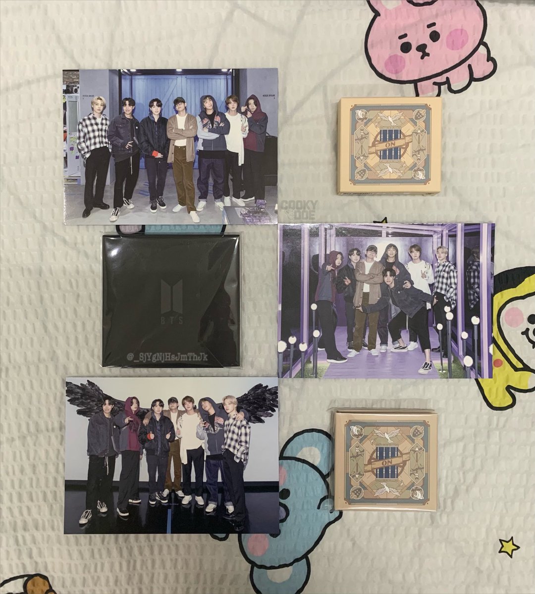 02.02.21Pop Up Items  • Oil Film • ON Sticky Notes • BTS Logo Sticky Notes • Postcards Maganda ang araw kahit toxic  TY MorningKall kahit last minute ako bumili haha  pero sana next time wag nyo na lagay yung sticker sa bukasan para di na need sirain 