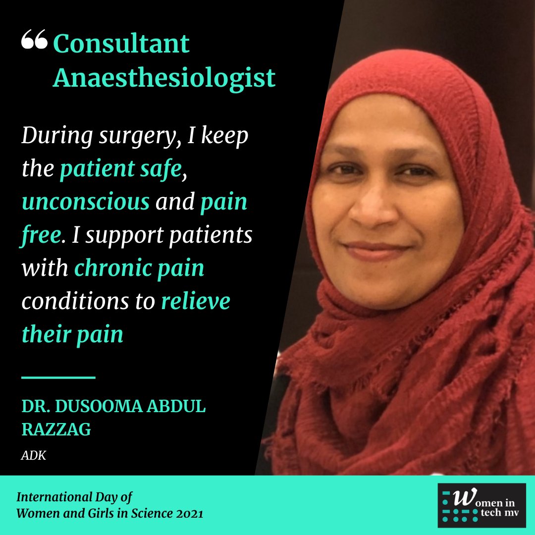 Dr. Dusooma Abdul Razzag, Consultant Anaesthesiologist,  @ADKHospital  #GirlsInScience  #WomenInScienceDay