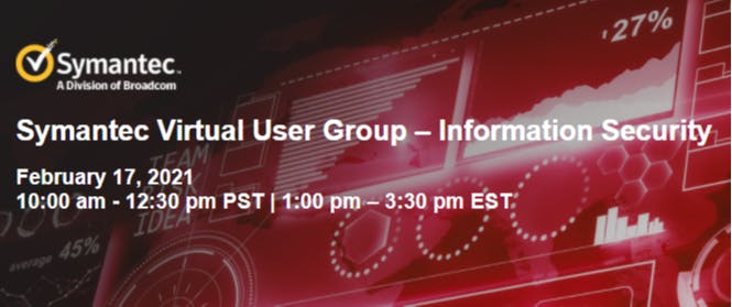 Join us at upcoming #Symantec #Information #Security (#InfoSec) Virtual User Group on February 17, 2021. Meet with our team as they share how we and our solutions can provide you with additional value! Register here! bit.ly/3tPucAX