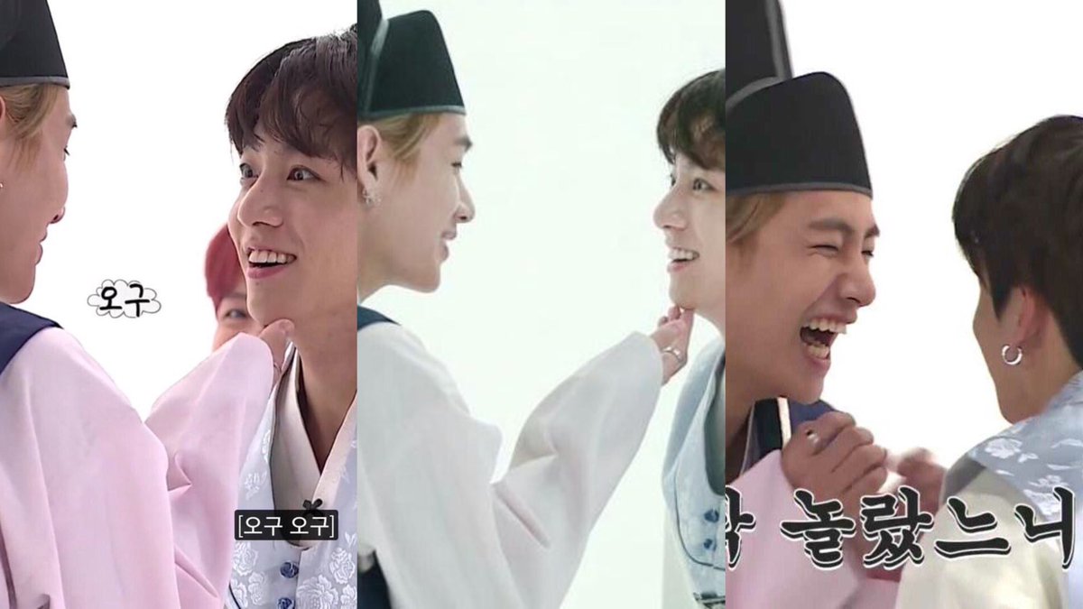 taekookfolder's tweet image. Taekook in hanbok 💜🥺