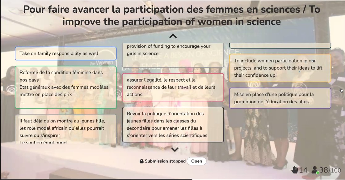 Les #JeunesTalentsScientifiques mobilisés pour faire avancer la participation des #FemmesEnScience 👏 #SaisonAfrica