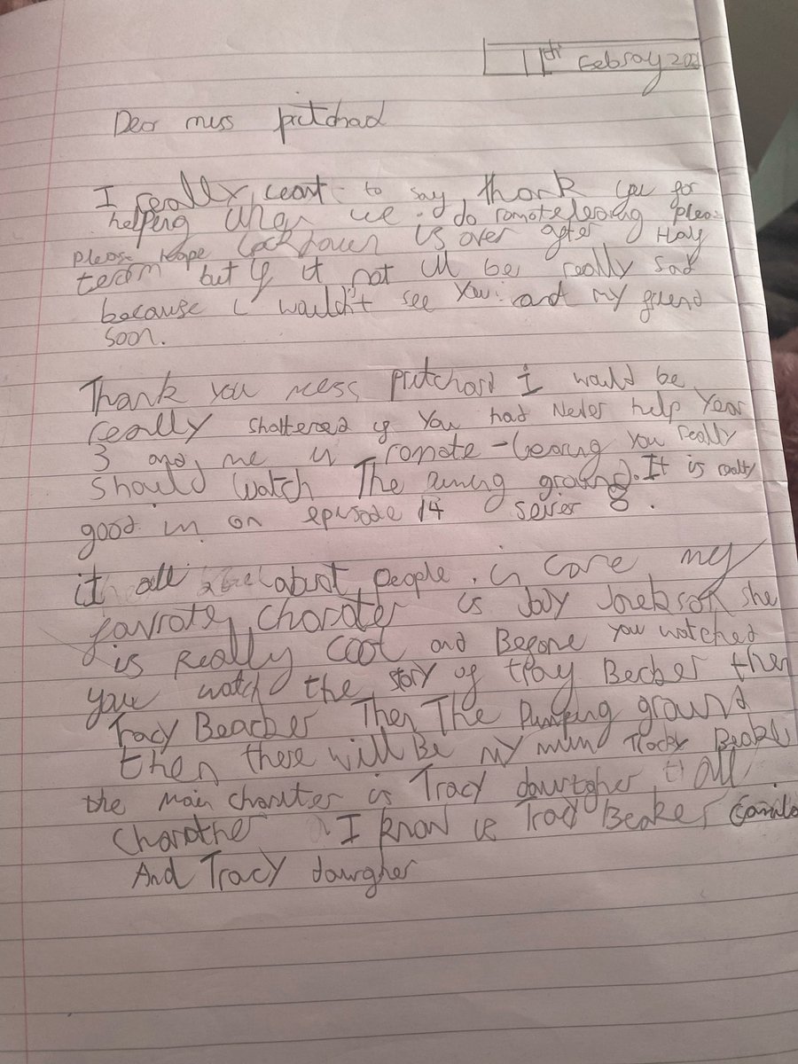 MissSPritchard1's tweet photo. I was very touched to receive this letter  from Jacob today 💙 #NonScreenThursday #gratitude #HeartsofBenjies @Benjamin_Adlard @Jacquelin3Smith https://t.co/zcTQMJ6yzf