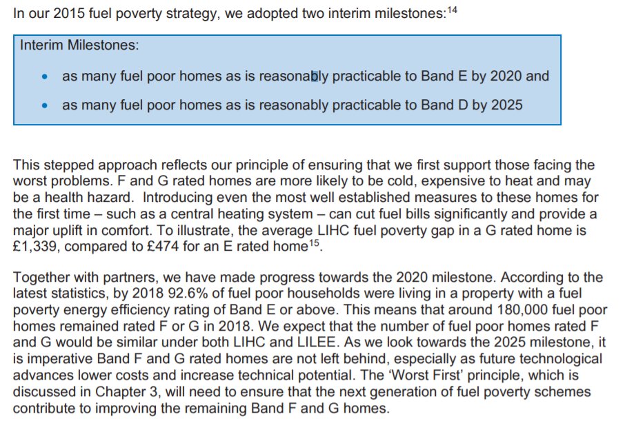 The statutory fuel poverty target and associated milestones remain. This is excellent news - a statutory target gives political impetus to take action, and milestones keep us on the straight and narrow to get there.