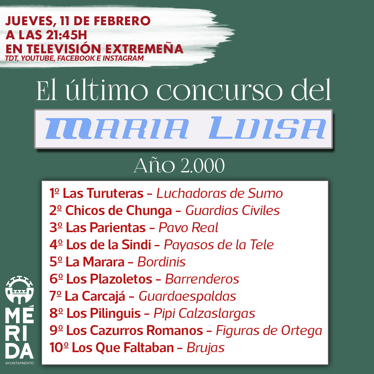 Esta noche ya tenemos plan. Disfrutar y recordar el último concurso que acogió el María Luisa. Una noche vintage con mucha historia que estamos deseando repetir. ¿Y tú? ¿Estuviste sobre las tablas del Maria Luisa? #ElCarnavalARitmoDe3x4 #CarnavalEnCasa #40añosdeCarnavalRomano