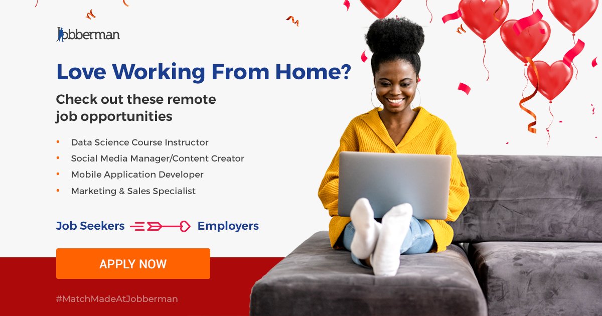 Jobbermandotcom's tweet image. Are any of these remote job roles your &apos;spec&apos;? 😉
Don&apos;t waste a moment, visit jobberman.com to search for the job title and apply!

#MatchmadeatJobberman 💙
#JobbermanNigeria 
#jobvacancy #remotejobsinnigeria