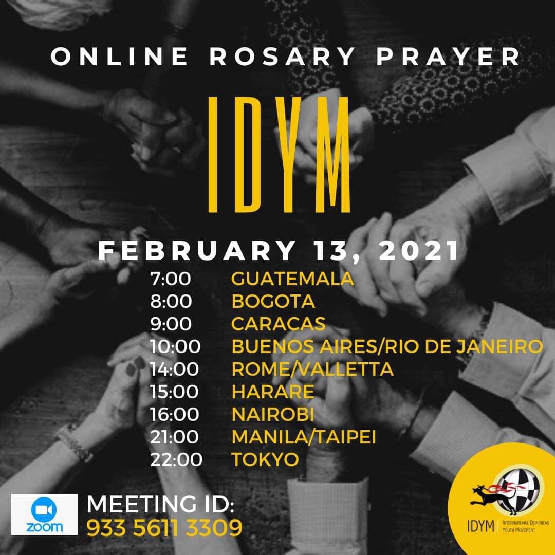 idymop's tweet photo. Te invitamos a unirte a al rosario virtual mensual del IDYM. Este sábado 13 de febrero. Zoom ID Reunión 933 5611 3309 https://t.co/z6AIM8OMOU