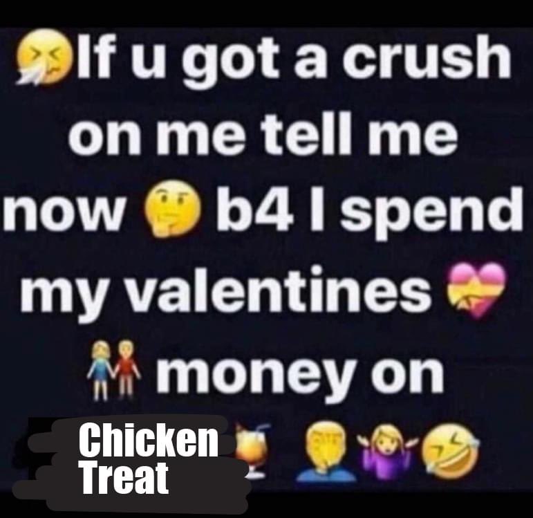 @ me if you got that crush on.

Enter our Valentine’s Day Giveaway on yesterday’s post on our Instagram to go in the running to win a night’s stay at Crown Towers  with a huge Chicken Treat feast delivered to your room!

ENTER HERE: instagram.com/chickentreat_au