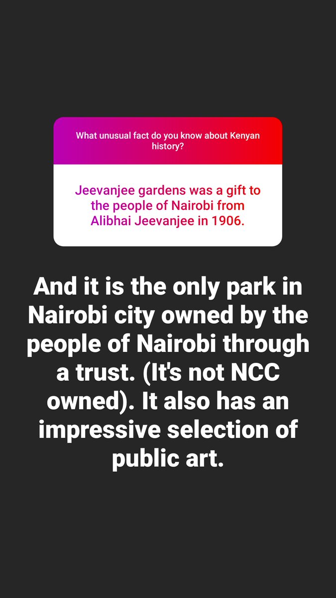 You own a piece of Nairobi City, you directly.