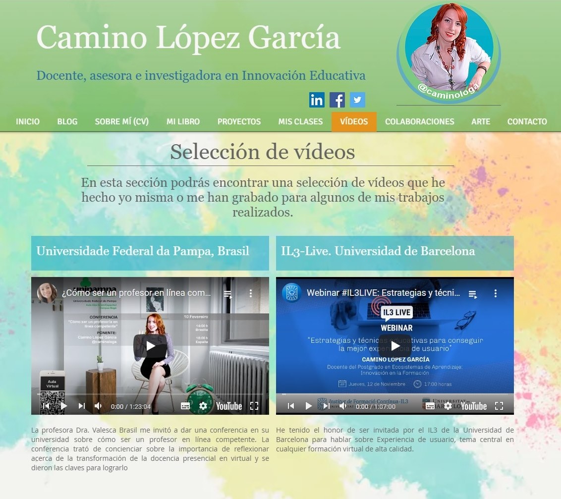 caminologa's tweet photo. Ya está actualizado el espacio de vídeos de mi página web con la conferencia que ayer impartí en la Universidade Federal da Pampa, Brasil, acerca de cómo ser un docente en línea competente.
https://t.co/yvt6zDFoHA
#SOSDigitalDocente #docenciavirtual #profeonline #profefeliz https://t.co/hSMkX0XHTe