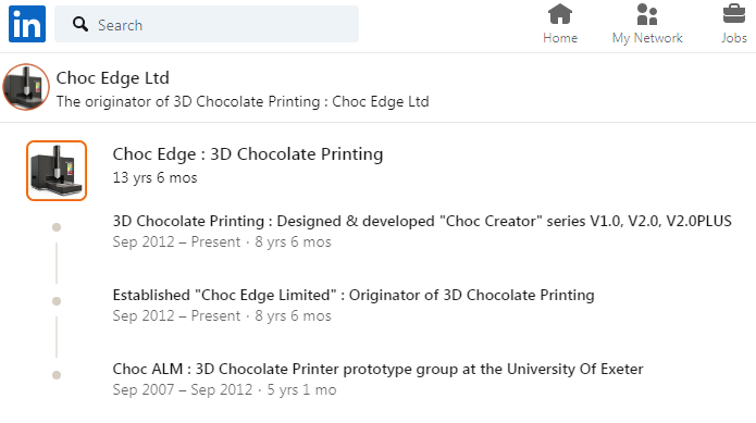 Find us on LinkedIn !! - Our fans and followers on Facebook &amp; Twitter can now also follow us on LinkedIn for lots of new articles, Q&amp;A, images &amp; videos, technical information, interviews, etc.
#3dchocolateprinter #3dchocolateprinting