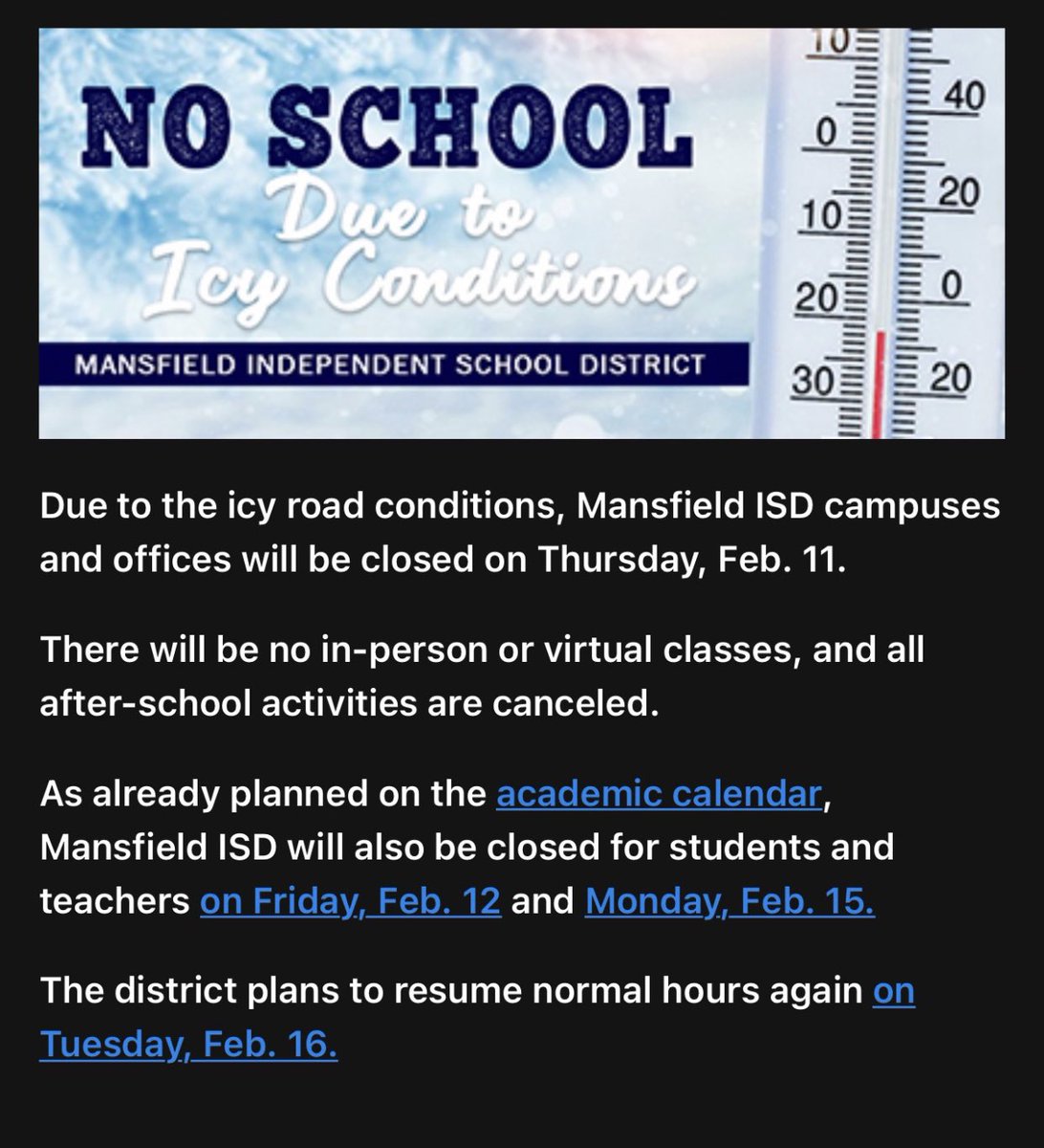 lakeridge_vb's tweet photo. NO SCHOOL! Stay warm and be safe! 🥶❄️🏐 #bundleup #winterintx @Lakeridge_vball @MISDathletics @Lake_Ridge_Hs @alltheway30 https://t.co/WepMSd8EMi