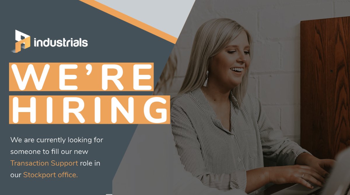We're #hiring! We seek a Transaction Support role to help administer and conclude new lease contracts, assist new customer set-up and deliver aftercare support for our platform. Interested? Apply online with your cover letter and CV: industrials.co.uk/transaction-su…