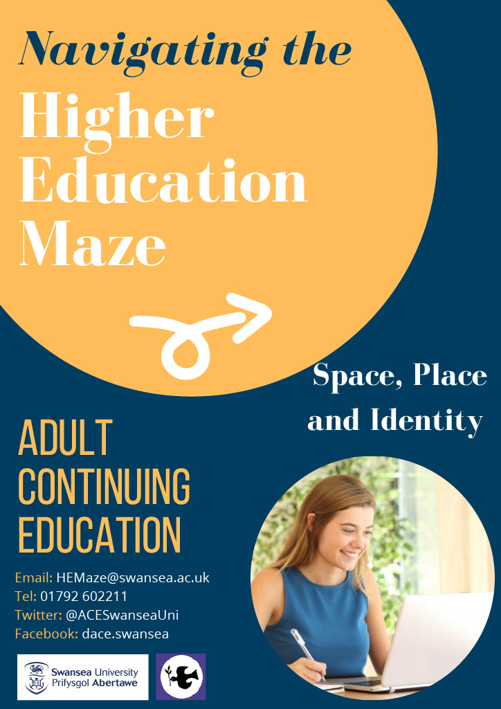 Free online course starting Feb 22nd. Taught via Zoom, learn about information and digital literacy, as well as tasters in History and Heritage, English Literature and Creative Writing, Psychology and Sociology. 
Contact HEMaze@swansea.ac.uk for an application form.