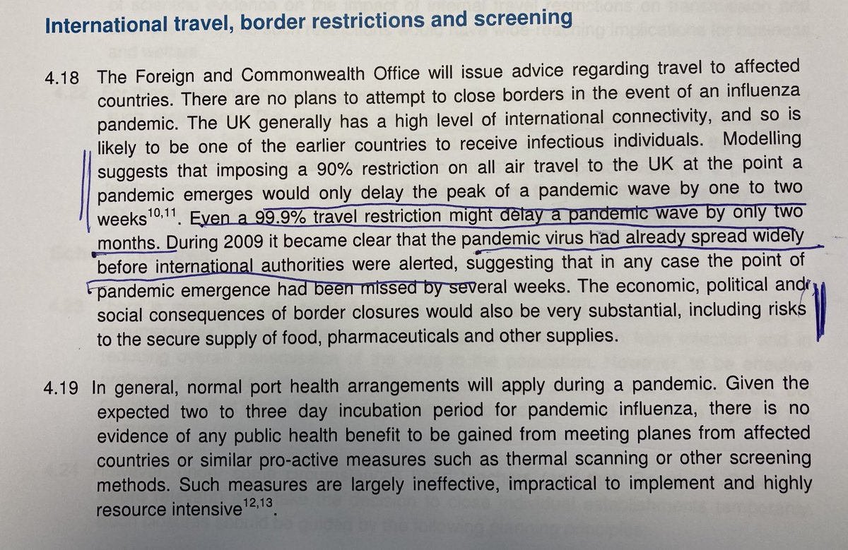 ClarkeMicah's tweet photo. Before the government panicked, this was official policy on international travel during a pandemic: https://t.co/ULEF57V4Uv