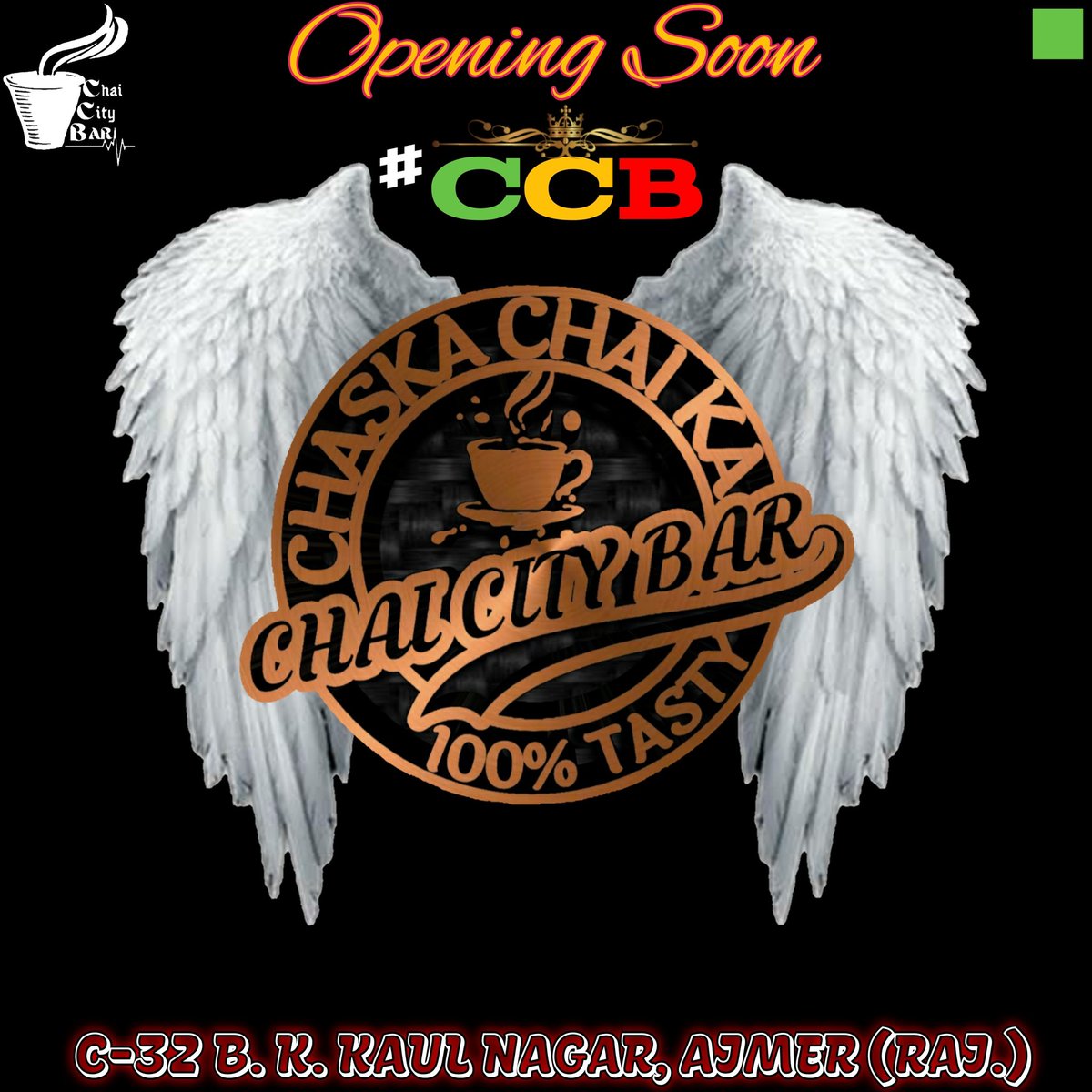 CHAICITYBAR1's tweet photo. #CCB
🤩 something new is on its way 🤩
☆ Ajmer, Raj ☆
.
#ajmer #bkkoulnagar #newopening #cafe #fastfood #restoran #indianfood #foodblogger #foodlover #delicious #yummyasian https://t.co/YcKQTZ8XzB