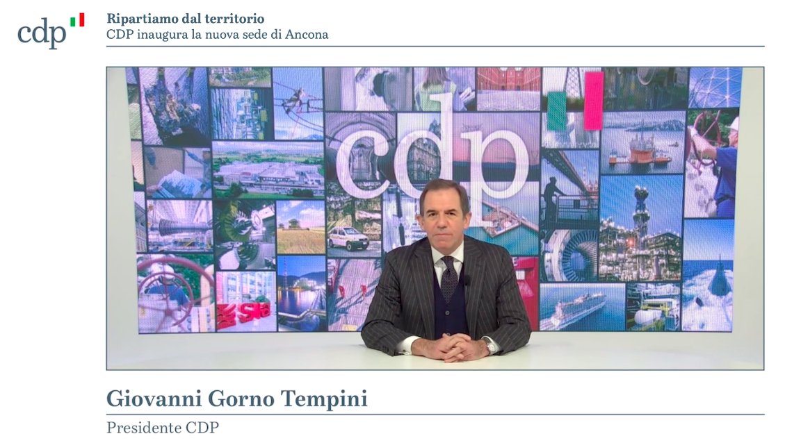 GruppoCDP's tweet photo. "#CDPAncona rafforza il nostro rapporto storico con le #Marche, territorio strategico per l’industria nazionale, caratterizzato da #distrettiindustriali d’eccellenza. Sarà sempre più stretta la sinergia con gli stakeholder locali e le Fondazioni" - il Presidente G. #GornoTempini. https://t.co/ID3t2sS5mx