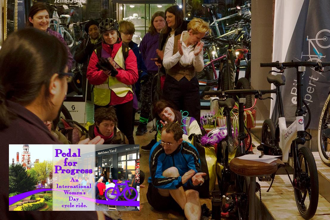 Throwback to the #PedalForProgress bike ride for #InternationaWomensDay 2018. In our #Coulsdon showroom, we heard inspirational stories from @LabourSJ, @Rosball @Cycle_theatre and more.